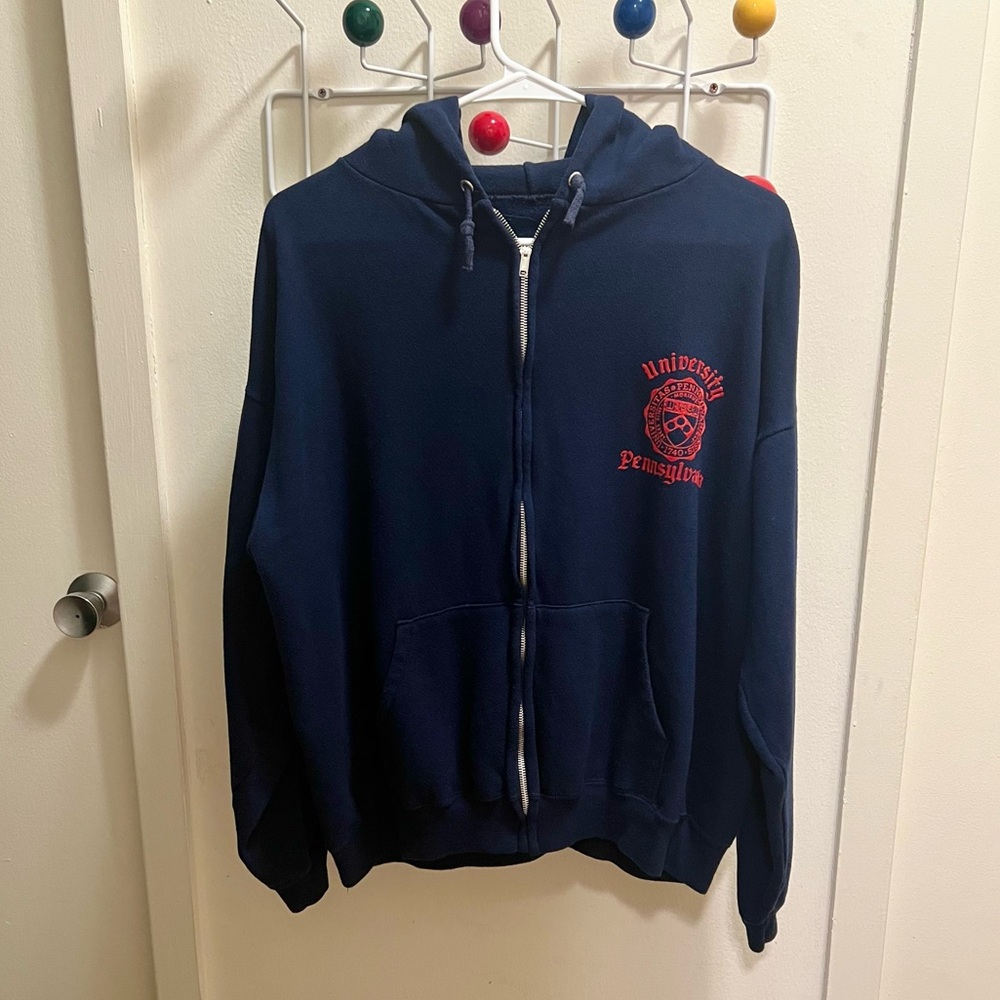 80s Vintage ⚜️ University of Pennsylvania Zip-Up Hoodie
